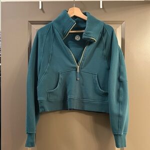 Storm Teal Half-Zip Scuba Jacket Gold Zip